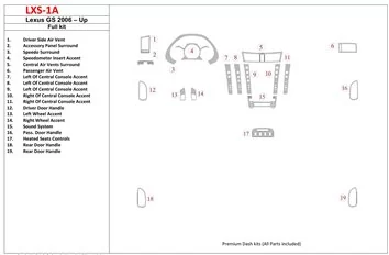 Lexus GS 2006-UP Ensemble Complet BD Décoration de tableau de bord