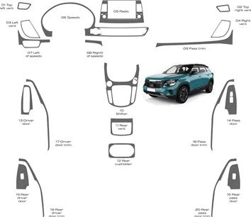 KIA SELTOS 2021-2023 Ensemble complet, sans NAVI Kit de garniture de tableau de bord intérieur WHZ