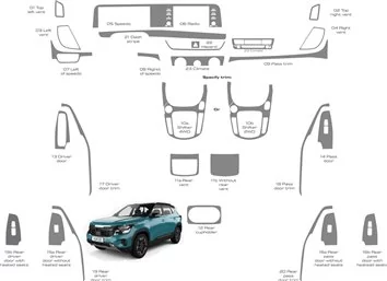 Ensemble complet de garnitures de tableau de bord WHZ pour KIA SELTOS 2024 et plus