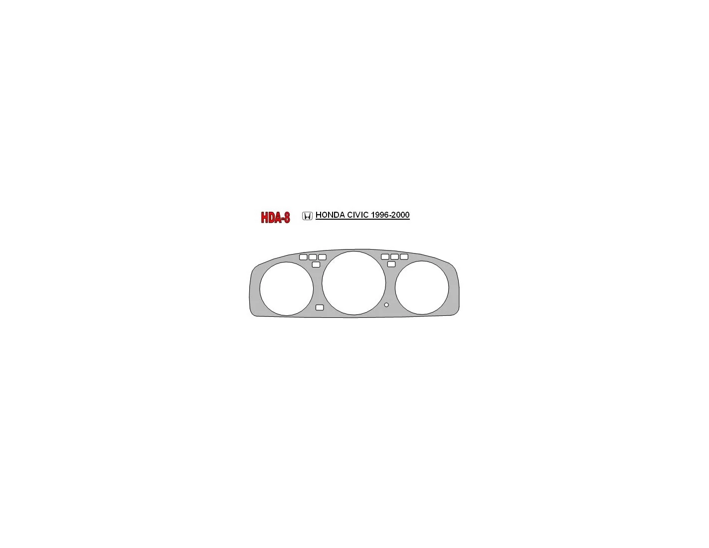 Honda Civic 1992-1995 Cluster Insert BD Kit la décoration du tableau de bord - 1 - habillage decor de tableau de bord