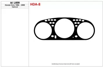 Honda Civic 1992-1995 Cluster Insert BD Interieur Dashboard Bekleding Volhouder