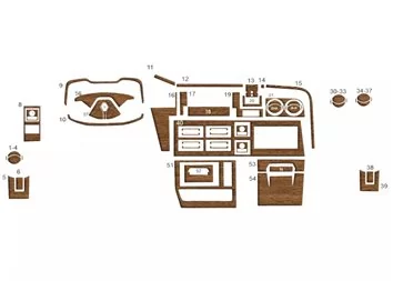 Renault Trucks T 2013-2023 Mittelkonsole Armaturendekor Cockpit Dekor 27-Teile - 1- Cockpit Innenraum Dekor 2