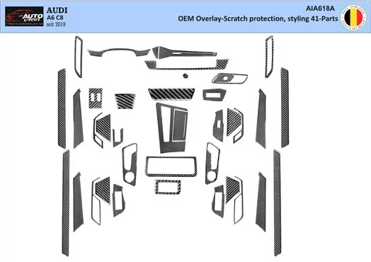 Audi A6 C8 seit 2018 Kit Rivestimento Cruscotto all'interno del veicolo Cruscotti personalizzati 41-Decori