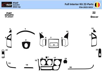 Peugeot Boxer 2021 3D Interior Dashboard Trim Kit Dash Trim Dekor 22-Parts