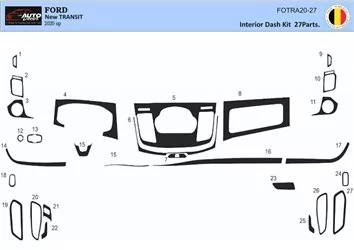 Ford New Transit 2020 Habillage Décoration de Tableau de Bord 27-Pièce Ford New Transit 2020 Habillage Décoration de Tableau de Bord 27-Pièce