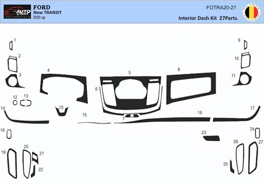 Ford New Transit 2020 3D Inleg dashboard Interieurset aansluitend en pasgemaakt op he 27-Teile Ford New Transit 2020 3D Inleg dashboard Interieurset aansluitend en pasgemaakt op he 27-Teile