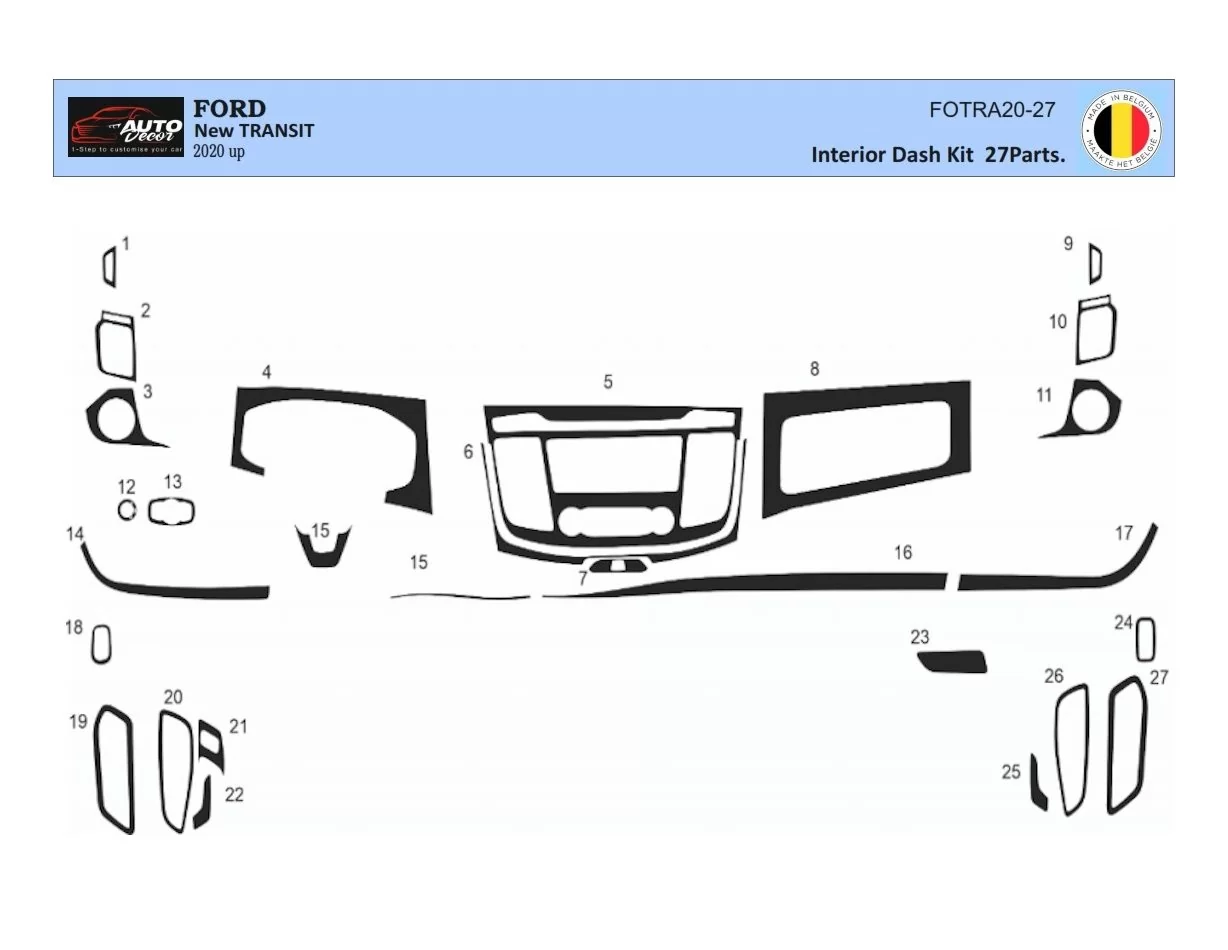 Ford New Transit 2020 Mascherine sagomate per rivestimento cruscotti 27-Decori