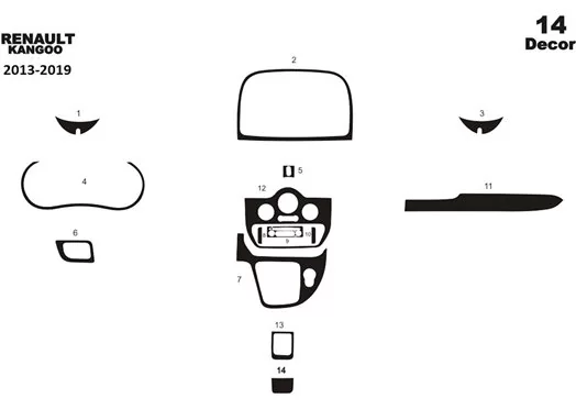 Renault Kangoo 2013-2019 Mittelkonsole Armaturendekor Cockpit Dekor 14-Teile - 1- Cockpit Innenraum Dekor Renault Kangoo 2013-2019 Mittelkonsole Armaturendekor Cockpit Dekor 14-Teile - 1- Cockpit Innenraum Dekor