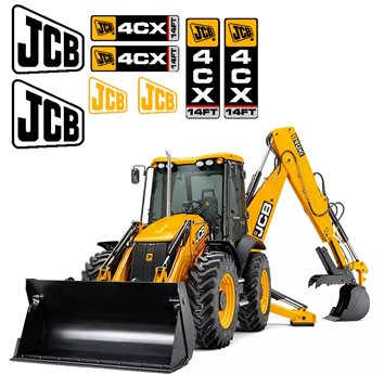 JCB 4CX Pelle mobile Fichiers Vectoriels pour Impression & Découpe 