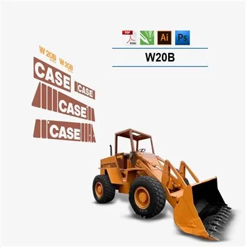 Case W20B Wheel Loader Replacement Vector Decal Files for Print & Cut