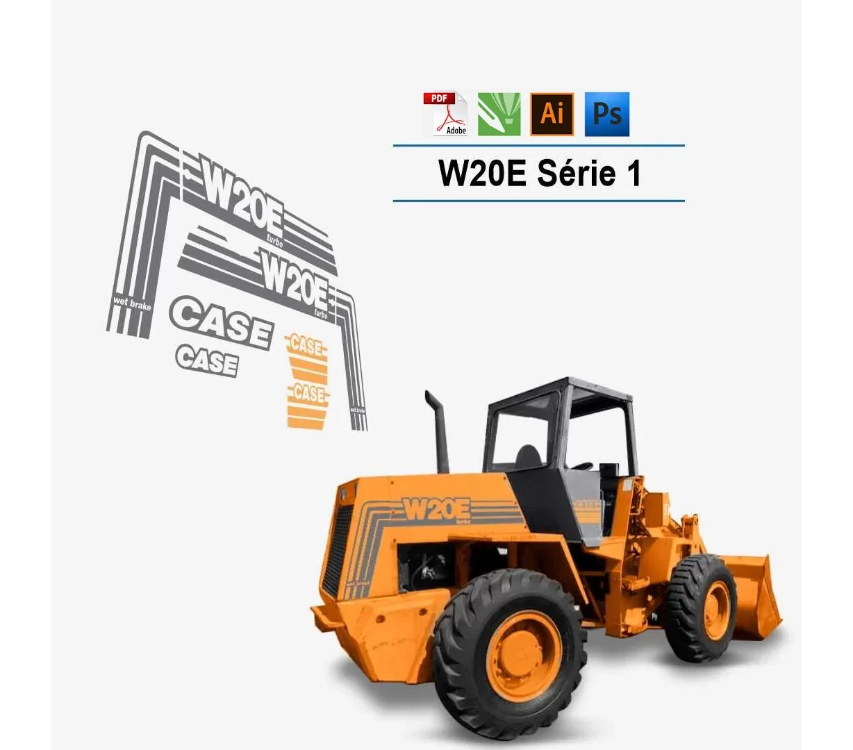 Case W20E Wiellader Vector Bestanden voor Print & Cut Case W20E Wiellader Vector Bestanden voor Print & Cut