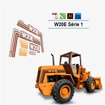 Case W20E Radlader Vektordateien für Print & Cut 2