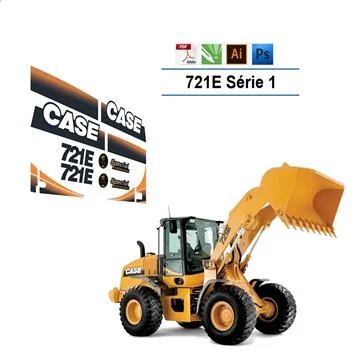 Case 721E Series 1 Wheel Loader Replacement Vector Decal Files for Print & Cut