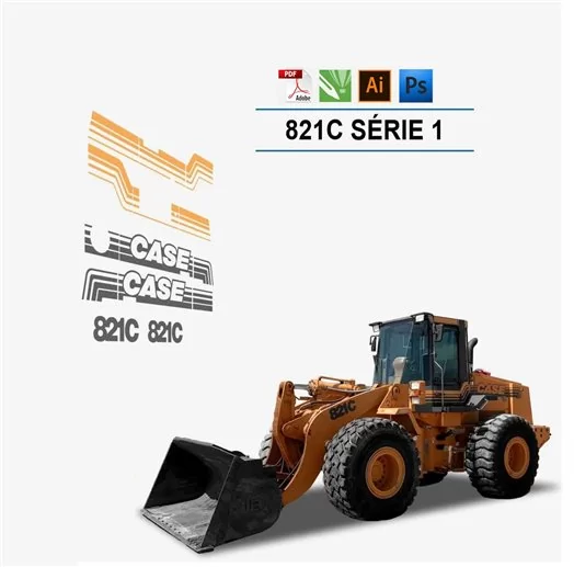 Case 821B Chargeuse sur pneus Fichiers Vectoriels pour Impression & Découpe Case 821B Chargeuse sur pneus Fichiers Vectoriels pour Impression & Découpe