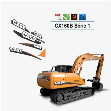 Case CX160B Series 1 graafmachine Vector Bestanden voor Print & Cut