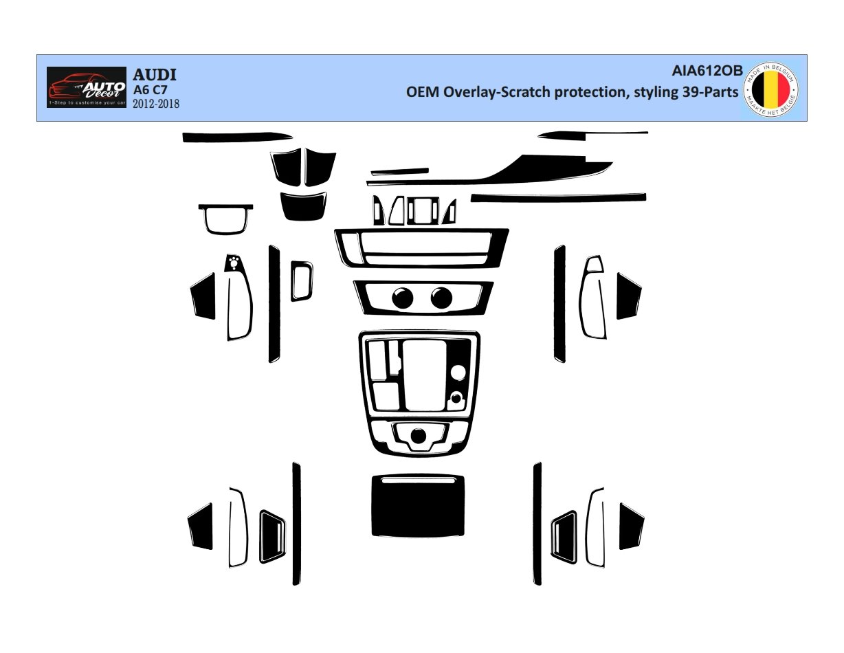 Audi A6 2012-2018 3D Inleg dashboard Interieurset aansluitend en pasgemaakt op he 25-Teile