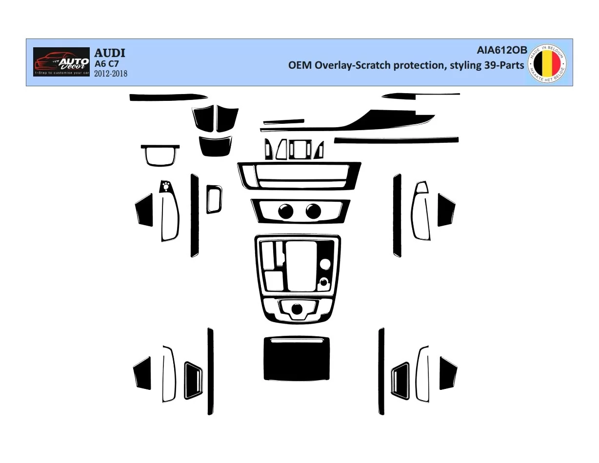 Audi A6 2012-2018 Habillage Décoration de Tableau de Bord 25-Pièce
