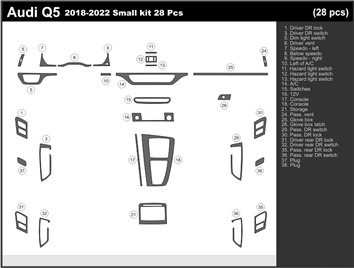 Audi Q5 2018-2022 Dash Trim Kit Small kit 4 Door 28 Pcs