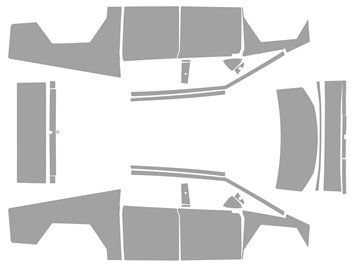 PPF-Schneidevorlage für die Karosseriefolierung des Tesla Cybertruck 2024 - 1- Cockpit Innenraum Dekor 2