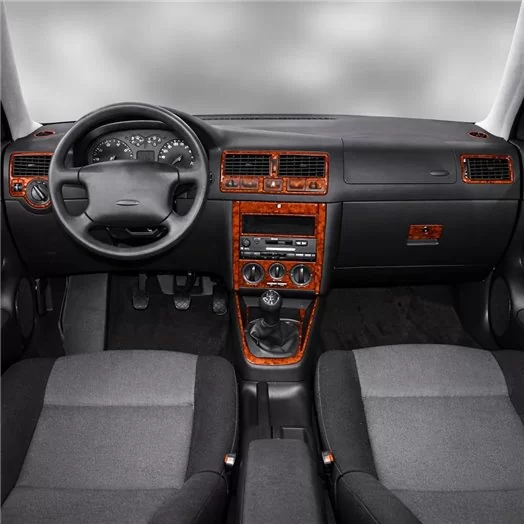 Volkswagen Golf IV 10.97-09.03 3D Interior Dashboard Trim Kit Dash Trim Dekor 15-Parts Volkswagen Golf IV 10.97-09.03 3D Interior Dashboard Trim Kit Dash Trim Dekor 15-Parts