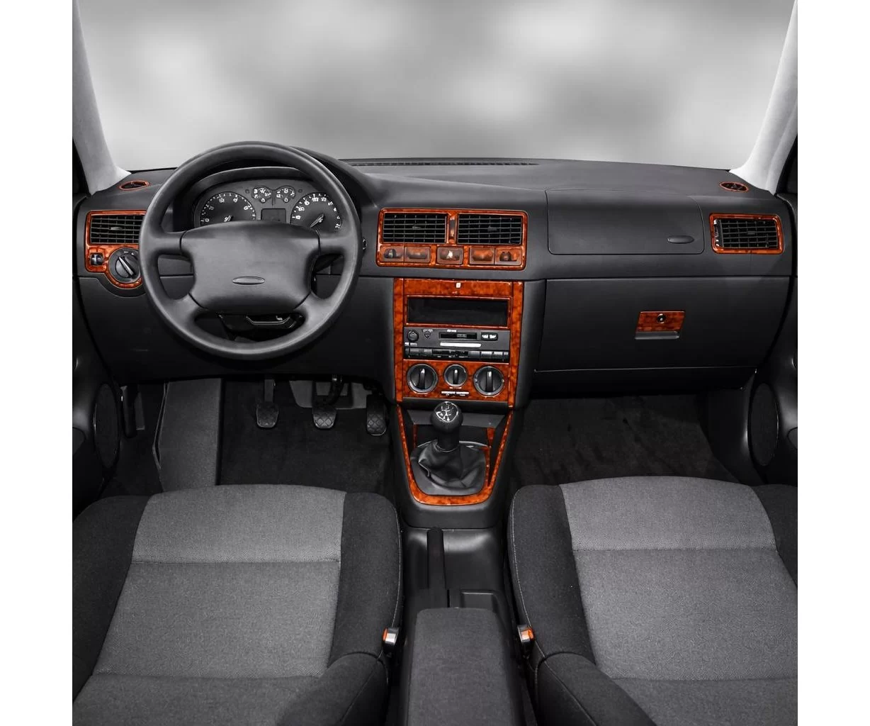 Volkswagen Golf IV 10.97-09.03 3D Interior Dashboard Trim Kit Dash Trim Dekor 15-Parts Volkswagen Golf IV 10.97-09.03 3D Interior Dashboard Trim Kit Dash Trim Dekor 15-Parts