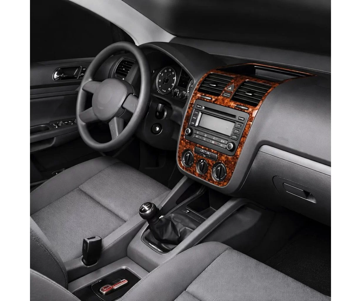 Volkswagen Golf V Jetta 10.03-10.08 automatic AC 3D Interior Dashboard Trim Kit Dash Trim Dekor 3-Parts