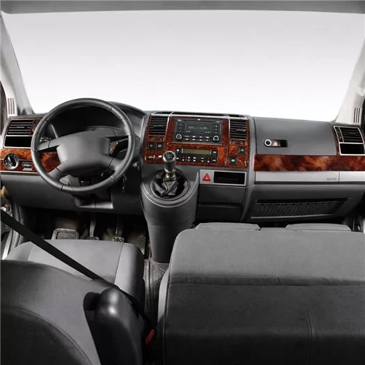 Volkswagen T5 Carevella 08.03-08.09 3D Interior Dashboard Trim Kit Dash Trim Dekor 31-Parts
