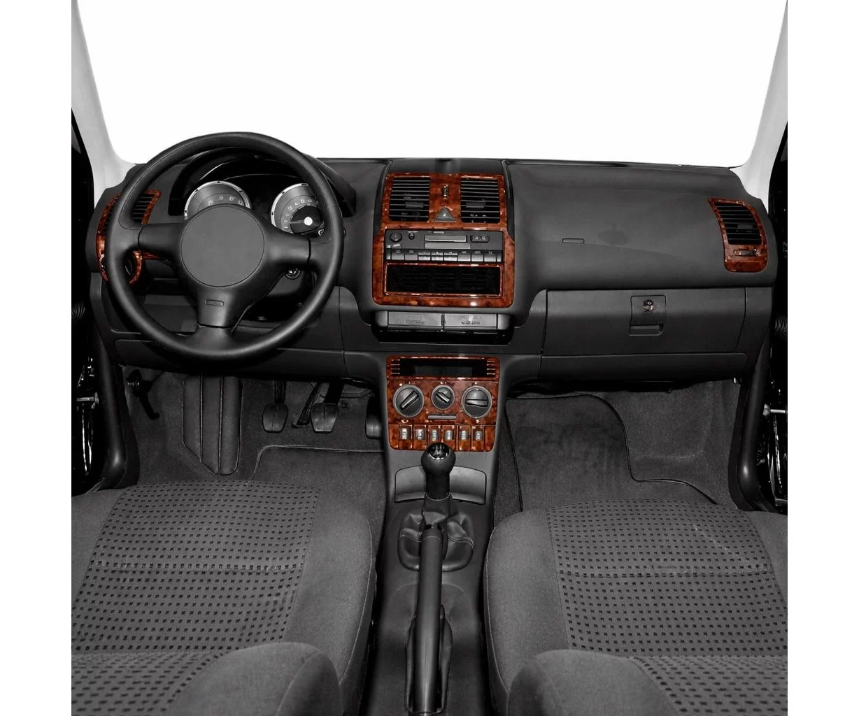 Volkswagen Polo 6N2 10.99-08 01 3D Interior Dashboard Trim Kit Dash Trim Dekor 16-Parts