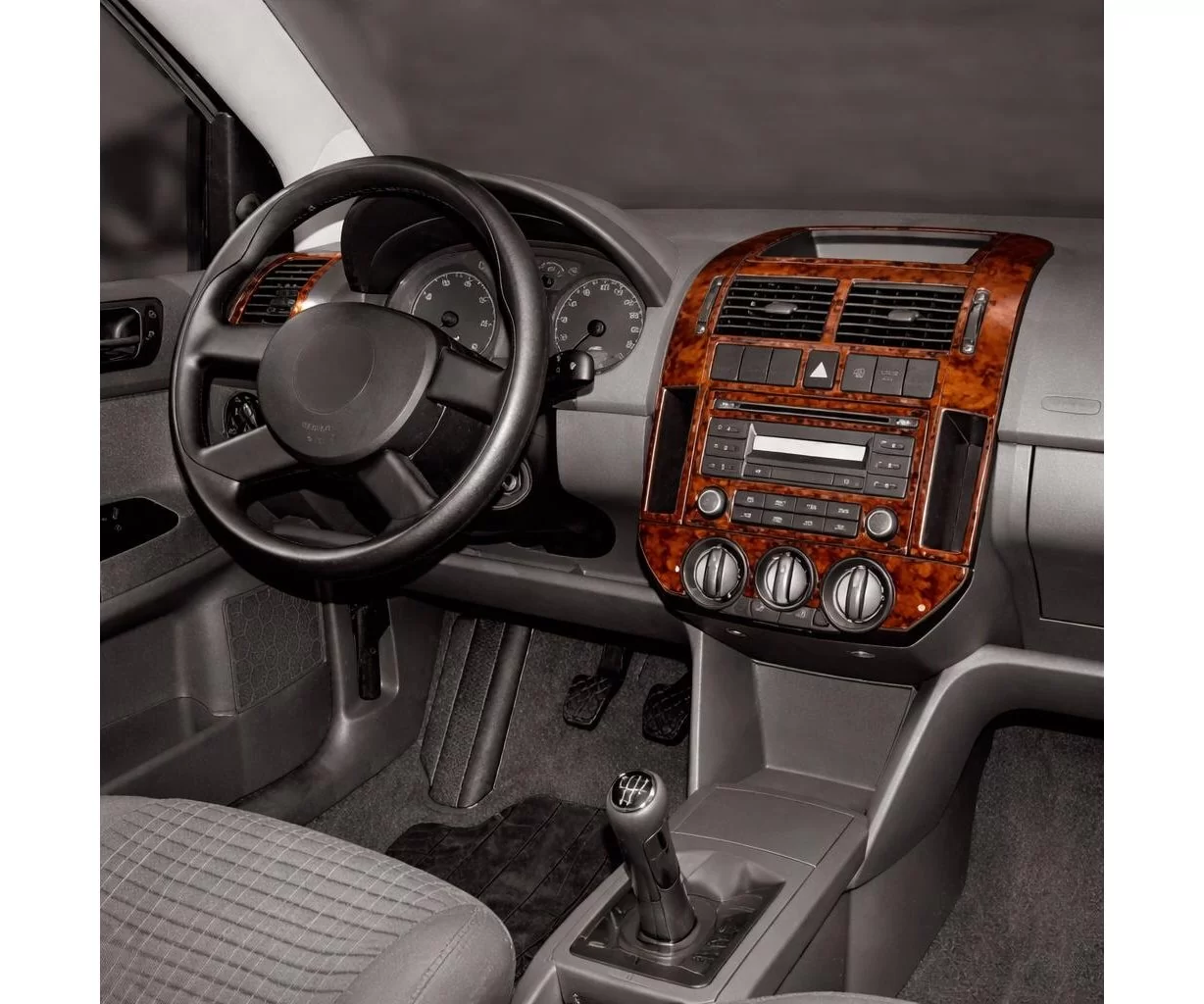 Volkswagen Polo 9N3 03.05-08.09 Habillage Décoration de Tableau de Bord 15-Pièce