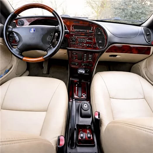 Saab 9-3 1999-2002 Automatic Gearbox, With Compact Casette player, Without OEM, 21 Parts Mascherine sagomate per rivestimento cr