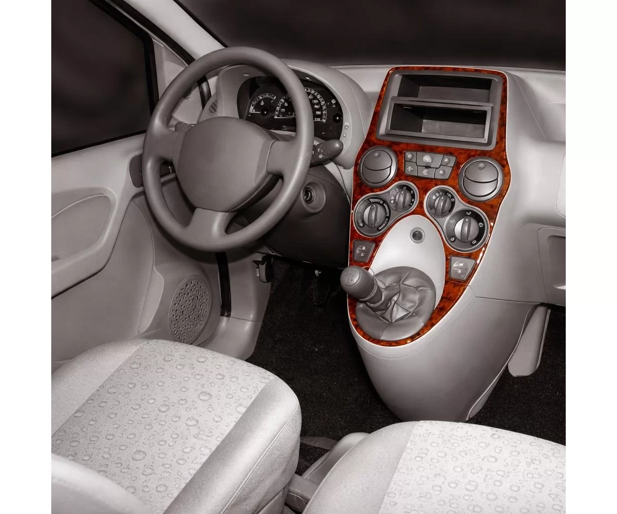 Fiat Panda 09.2003 3D Interior Dashboard Trim Kit Dash Trim Dekor 2-Parts