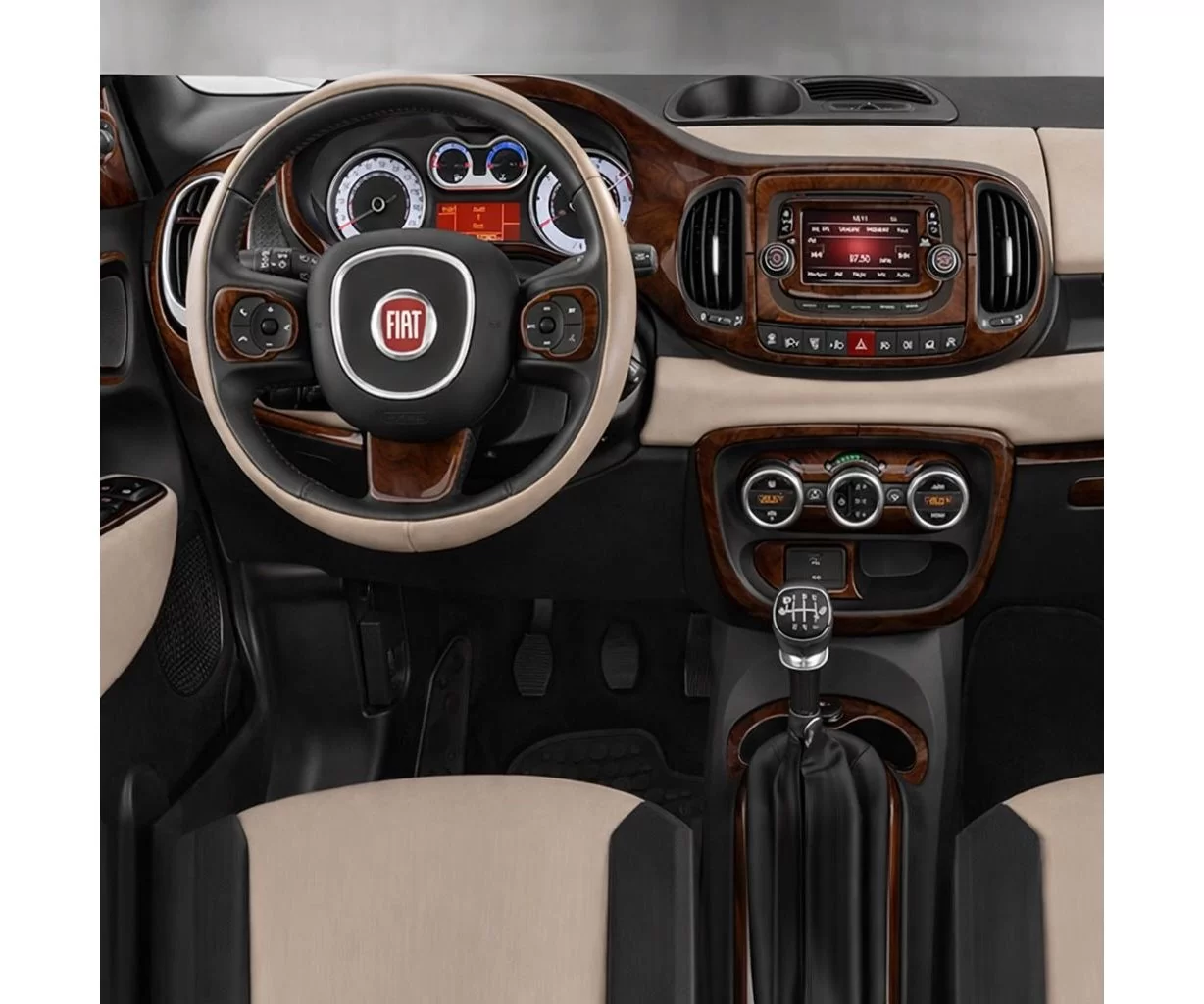 Fiat 500L 2012–2018 Habillage Décoration de Tableau de Bord 27-Pièce Fiat 500L 2012–2018 Habillage Décoration de Tableau de Bord 27-Pièce