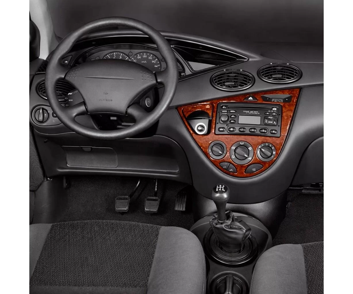 Ford Focus 2000-2002 Full Set, With Arm Rest, 4 Doors, 18 Parts set Interior BD Dash Trim Kit