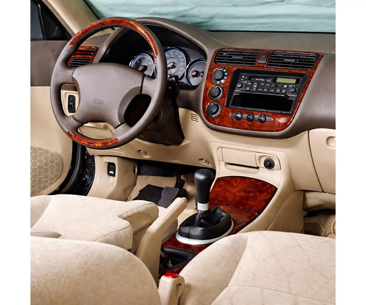 Honda Civic 04.01-06.06 3D Inleg dashboard Interieurset aansluitend en pasgemaakt op he 10-Teile Honda Civic 04.01-06.06 3D Inleg dashboard Interieurset aansluitend en pasgemaakt op he 10-Teile