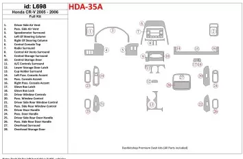 Honda CR-V 2005-2006 Full Set BD Interieur Dashboard Bekleding Volhouder