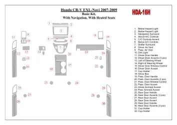 Honda CR-V 2007-2009 Basic Set, With NAVI,with Heated Seats Cruscotto BD Rivestimenti interni