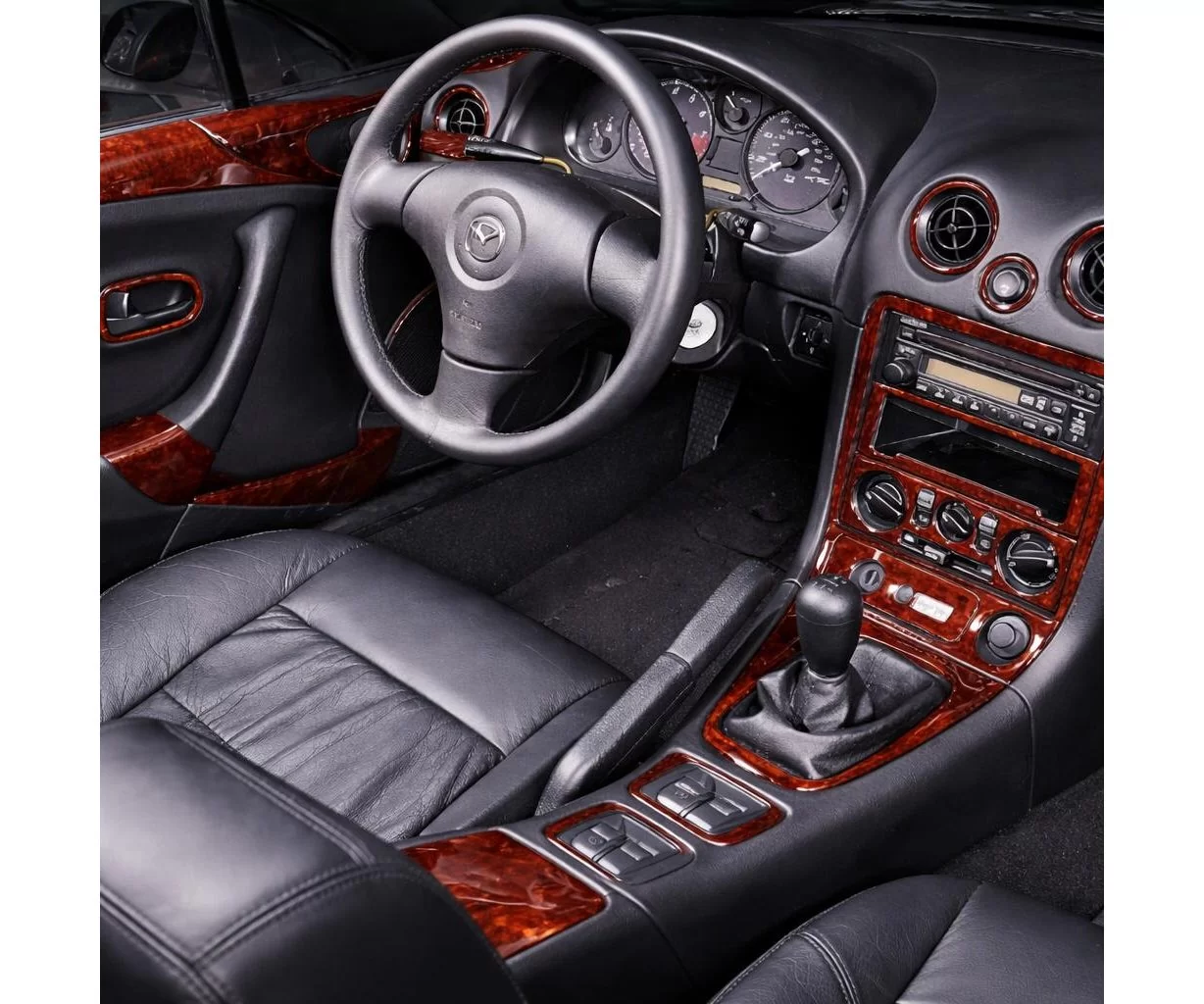 Mazda Miata 1999-2000 Full Set, With Fog Light Switch Interior BD Dash Trim Kit