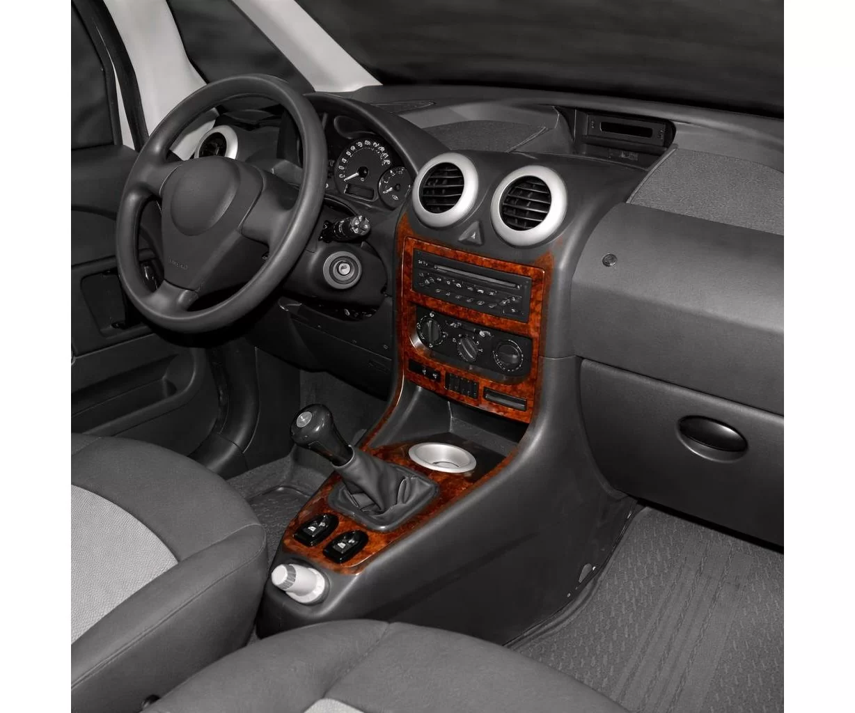 Peugeot 1007 04.2005 Mittelkonsole Armaturendekor Cockpit Dekor 2-Teile