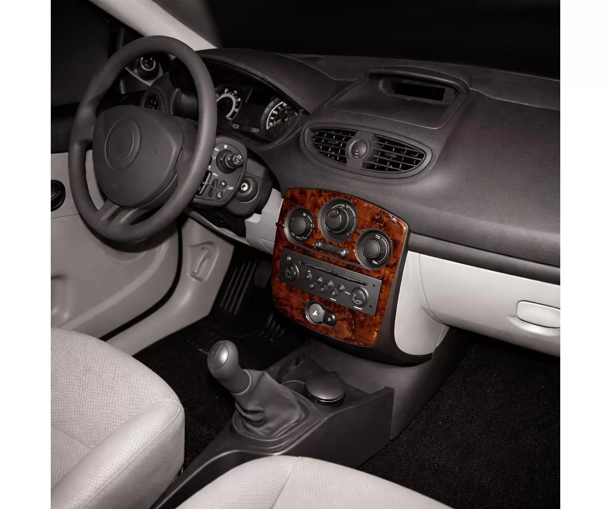 Renault Clio-3 09.05-08.12 Habillage Décoration de Tableau de Bord 9-Pièce