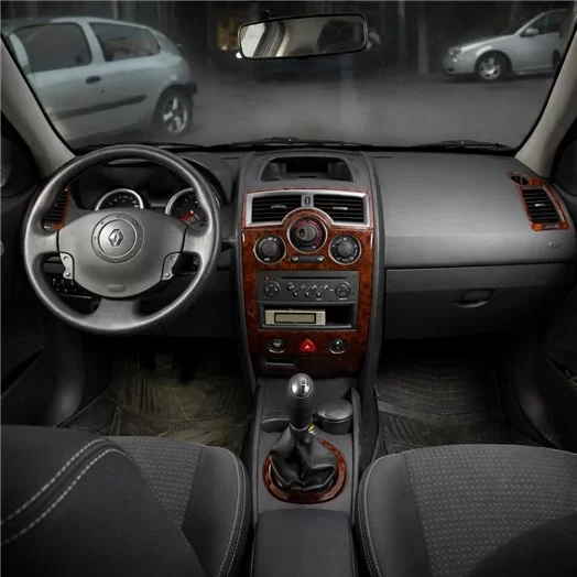 Renault Megane II 03.03-05.09 3D Interior Dashboard Trim Kit Dash Trim Dekor 17-Parts