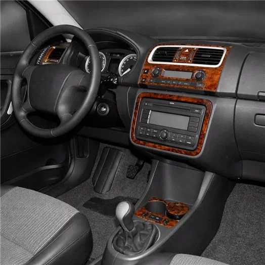 Skoda Fabia 5J Roomster 06.2006 Mittelkonsole Armaturendekor Cockpit Dekor 20-Teile