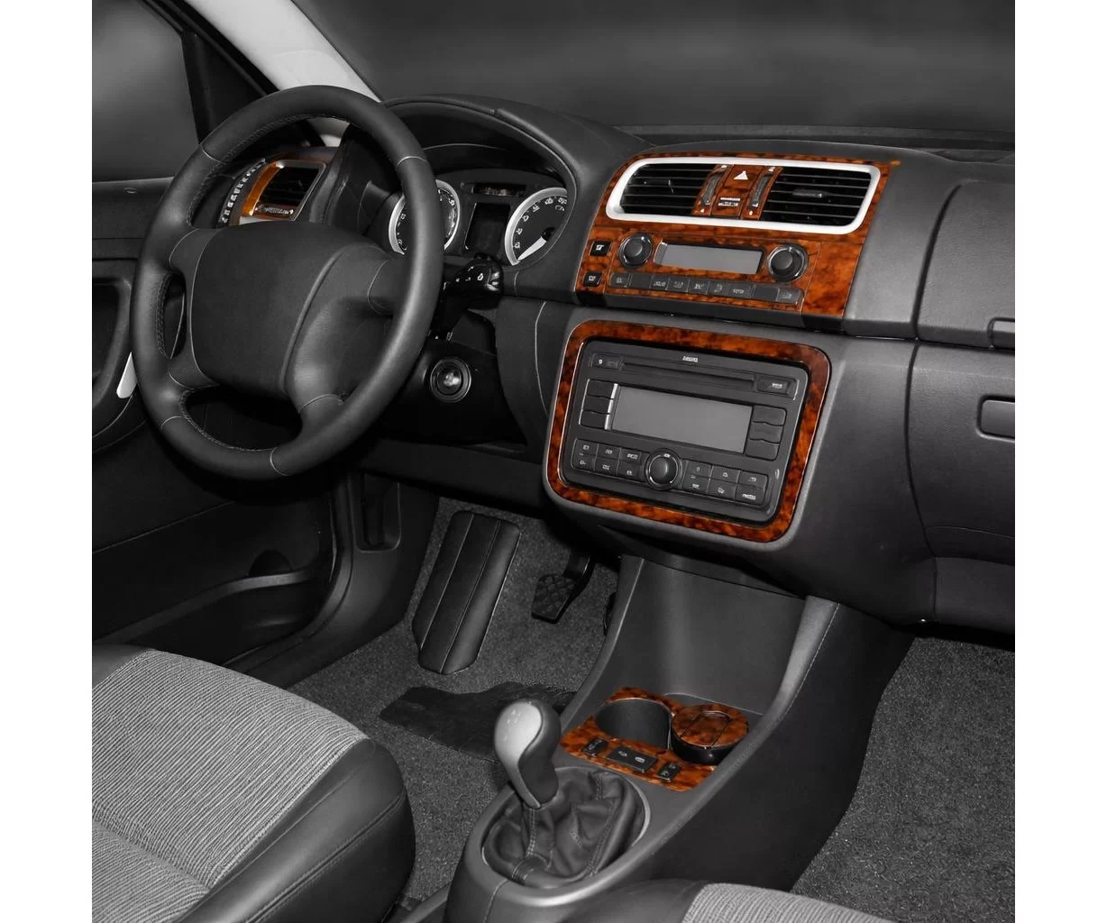 Skoda Fabia 5J Roomster 06.2006 3D Interior Dashboard Trim Kit Dash Trim Dekor 20-Parts