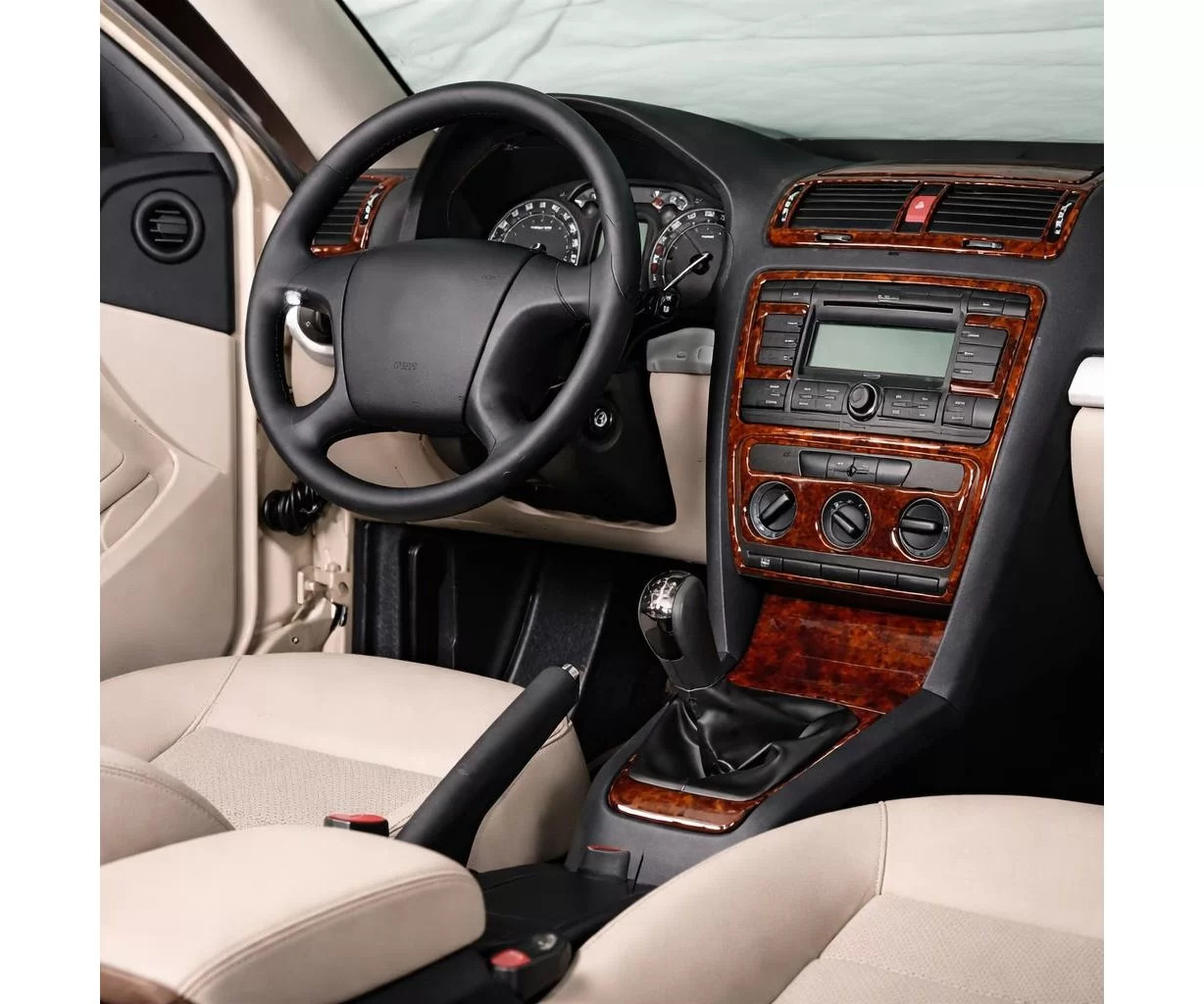 Skoda Octavia A5 1Z 05.04-08.09 3D Interior Dashboard Trim Kit Dash Trim Dekor 15-Parts