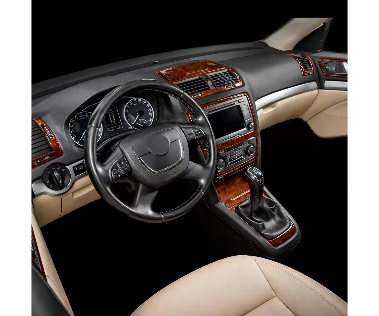 Skoda Octavia A5 1Z 09.2009 3D Interior Dashboard Trim Kit Dash Trim Dekor 11-Parts Skoda Octavia A5 1Z 09.2009 3D Interior Dashboard Trim Kit Dash Trim Dekor 11-Parts