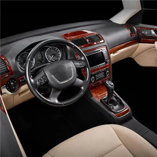 Skoda Yeti 01.2010 3D Interior Dashboard Trim Kit Dash Trim Dekor 36-Parts