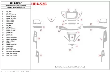 Honda CR-V 2012-UP c NAVI Interior BD Dash Trim Kit