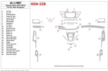 Honda CR-V 2012-UP c NAVI Cruscotto BD Rivestimenti interni