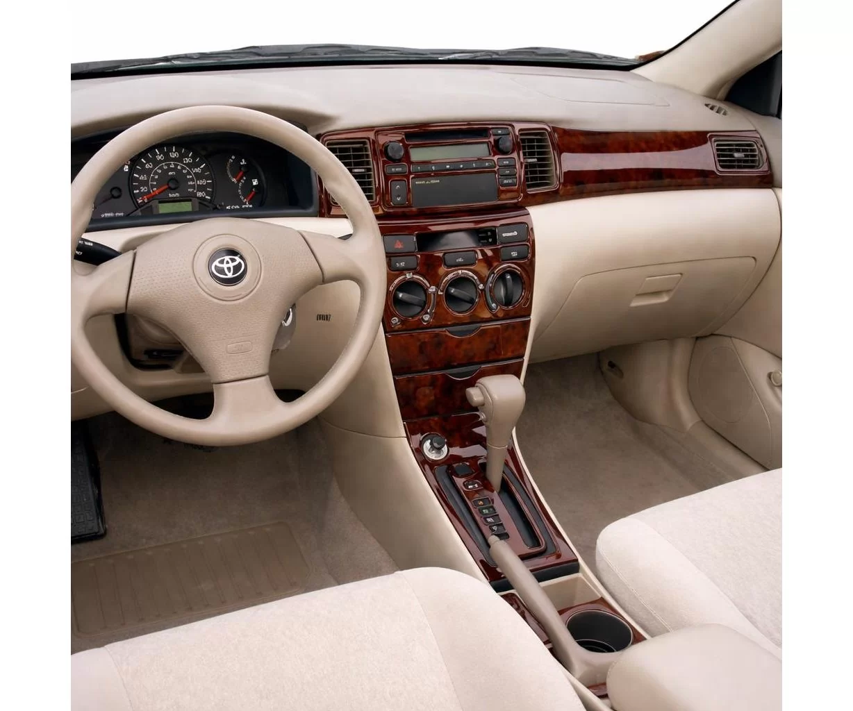 Toyota Corolla 06.04-08.07 3D Inleg dashboard Interieurset aansluitend en pasgemaakt op he 19-Teile