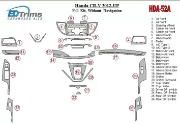 Honda CR-V 2012-UP Without NAVI Interior BD Dash Trim Kit