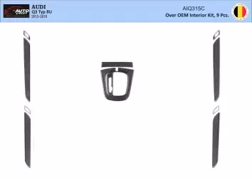 Audi Q3 ab 2015 3D 3D OVER OEM Interior dashboard Interieurset aansluitend en pasgemaakt op he 9-Teile